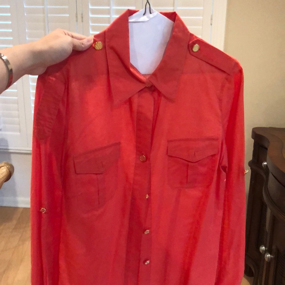 Tory Burch coral button down